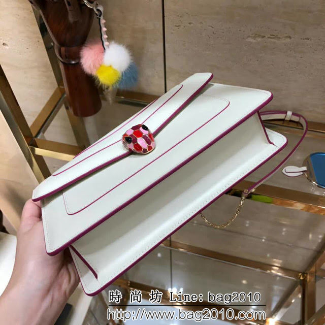 BVLGARI寶格麗 原單品質 最新款蛇頭扣環 奶白色 時尚手提肩背包 39174 FYD1299